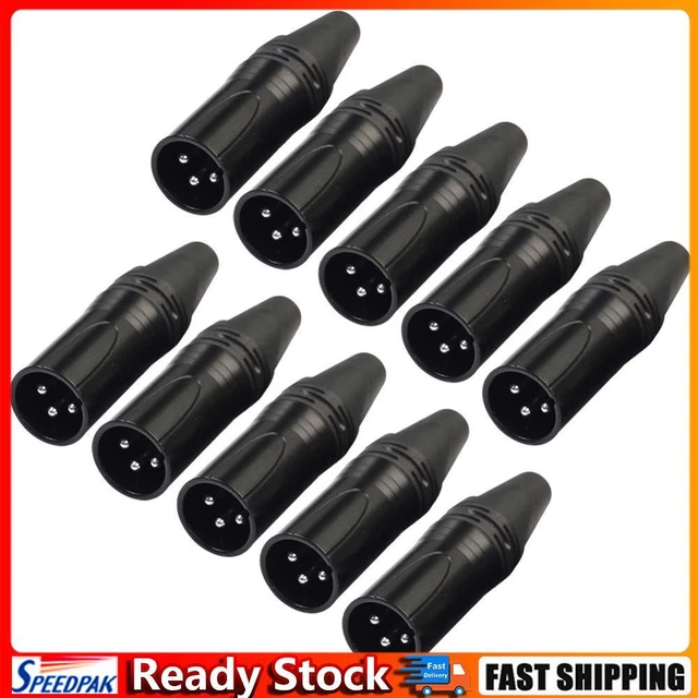 10pcs DIY Microphone XLR 3Pin Male Plug Connector Cable Solder Plug MIC Adapter