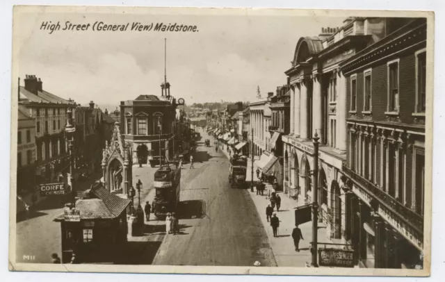 The High Street Maidstone Kent Vintage Real Photo Postcard J1