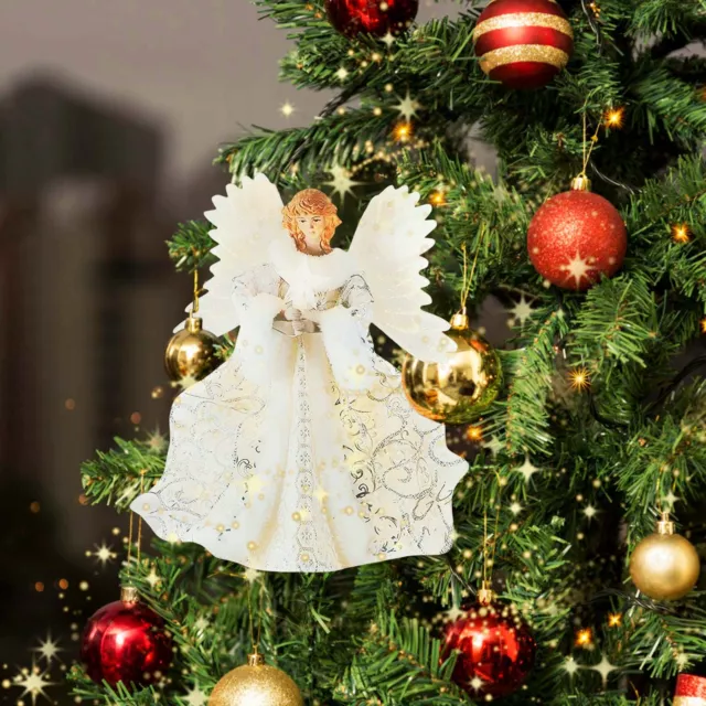 25cm Christmas Tree Topper Angel Fairy Festive Xmas Tree Top Ornament Decoration