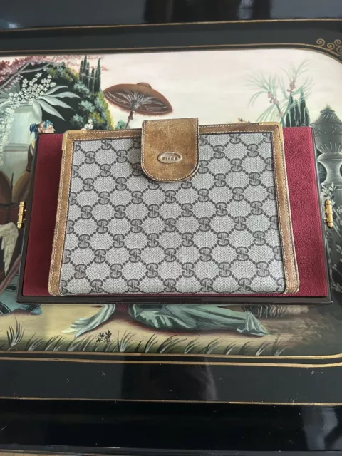 Vintage Gucci GG Monogram Interlocking Leather Agenda/Notebook Cover