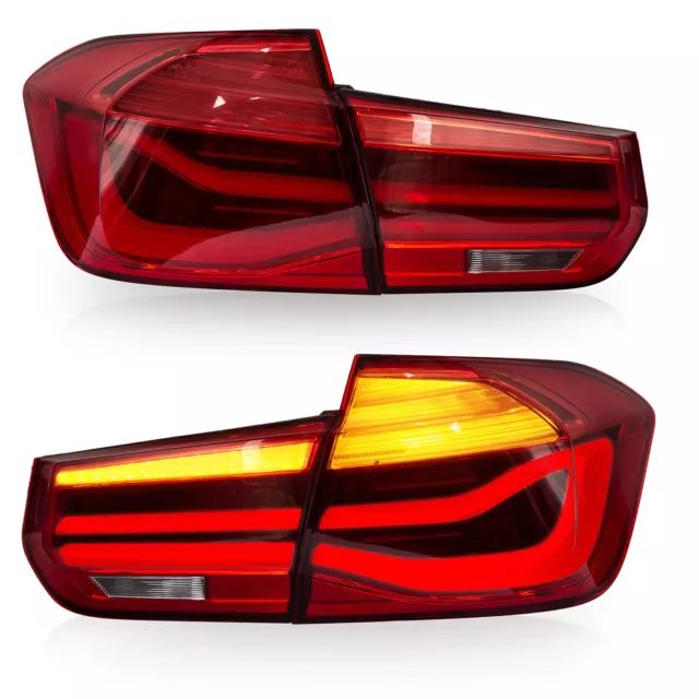 RED LED Tail Lights Sequential Turn Sig. for 12-18 BMW 3er 3 Series F30 F80