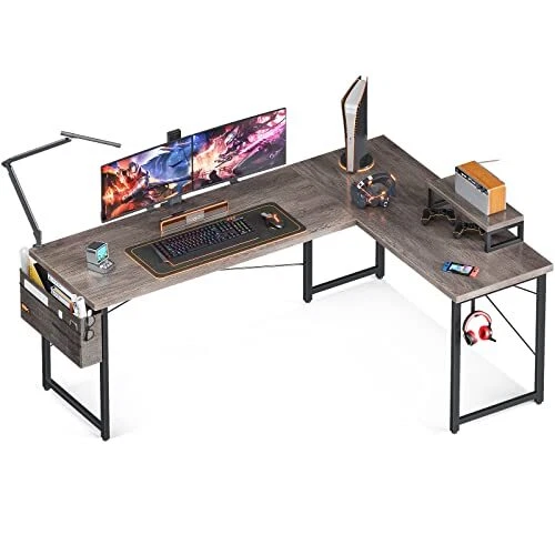 ODK L Shaped Desk 66" Computer Corner Desk Gaming Desk Home Office Writing De...