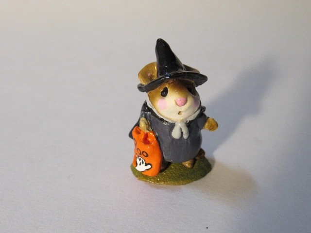 WEE FOREST FOLK m-156 Halloween LITTLEST WITCH boo bag mouse 1987 FREE SHIPPING