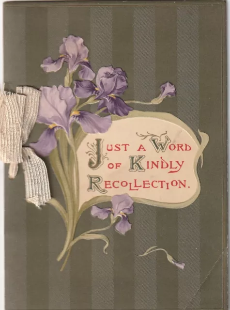 Antique Folding  Birthday  Embossed Greeting Card.