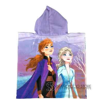 Elsa & Anna Tessuto 100% Cotone Perfetto per Bagno e Spiaggia Disney Ufficiale Frozen 2 Ragazze con Cappuccio Personaggi Poncho 