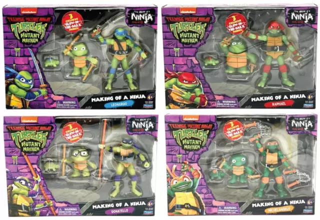 TMNT Mutant Mayhem Glow-in-the-Dark Making of A Ninja Action Figures -You Choose