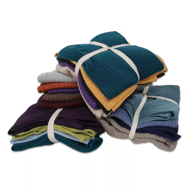 Rib Knit Jersey Fabric Bundle QT-4Pieces Remnants 4x2 Ribbed Material Mix Colors