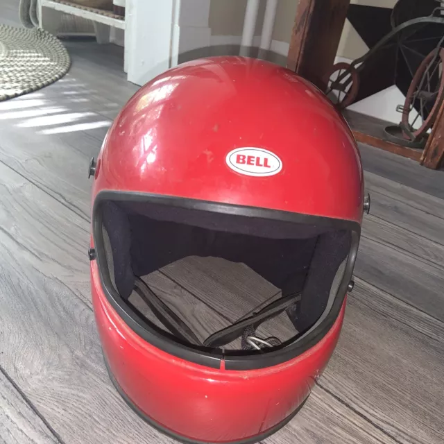 Vintage 1984 Bell Road Star Full Face Motorcycle Helmet Red Xl 7 1/2-7 5/8