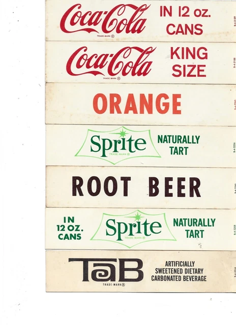 11 DIFFERENT COCA-COLA Vending Machine Labels, All Vintage, Cardboard