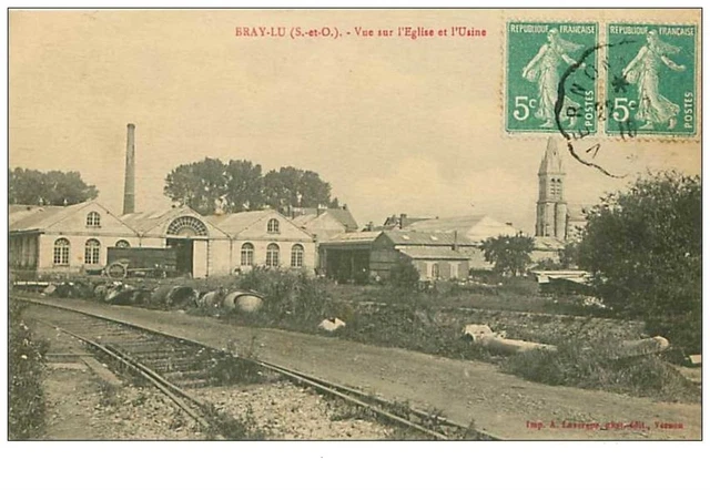 95.BRAY-LU.n°211.VUE SUR L'EGLISE ET L'USINE