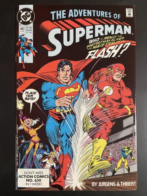 Adventures of Superman #463 NM! 1st Race w/ Wally West Flash DC Comics 1990 Key