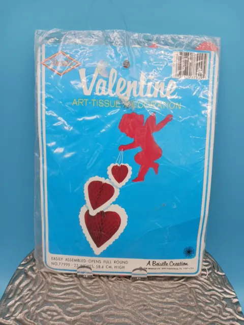 Valentine Cupid Hearts Art Tissue Beistle 1979