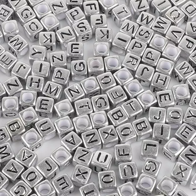 50pcs6mm Acrylic letter Spacer Beads For Jewelry Making DIY Necklace Bracelets G