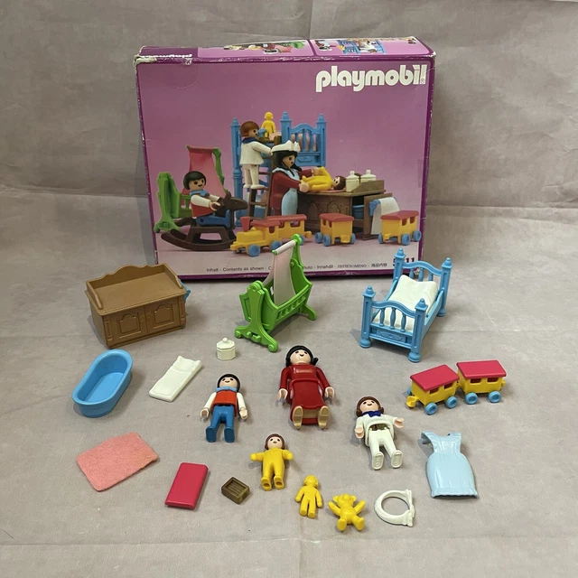 Lot Playmobil Vintage Série Rose Années 1900 - Chambre Lit Bleu Set 5311 - Occasion