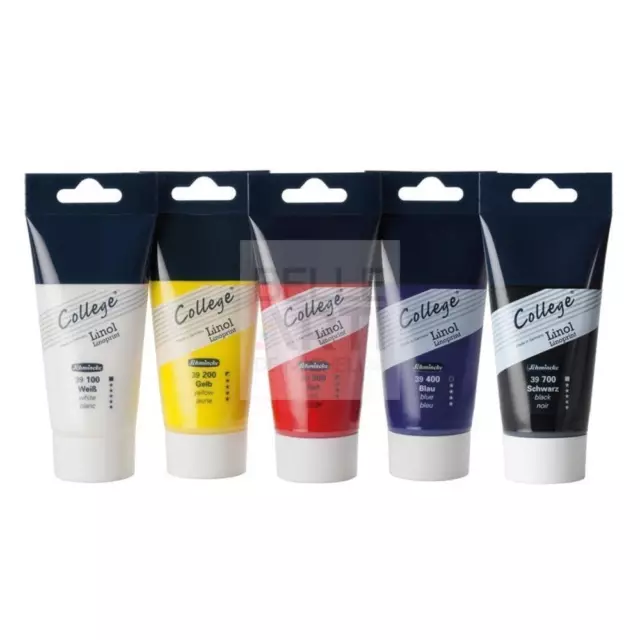 Set College Inchiostro Per Stampa Lineografica 5 Colori Da 75Ml