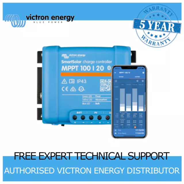 MPPT-100/20-48V  Victron Energy SmartSolar 12v 24v 48v 20 Amp MPPT Solar  Charge Controller