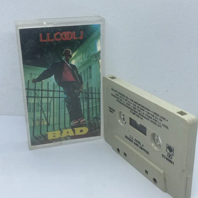 LL COOL J "BAD" BIGGER AND DEFFER Cassette Tape 1987 Rap Hip-Hop Rare Def Jam US