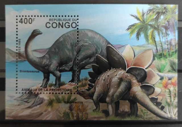 Timbre Stamp Bloc .. Congo Y&T#59C Dinosaure Neuf**/Mnh-Mint 1993 ~E84