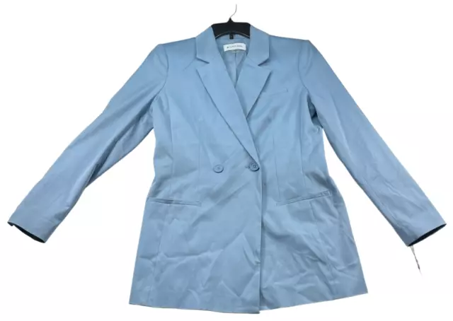 Calvin Klein Blazer Coat Womens size 10 Blue Double Breasted Business Career New