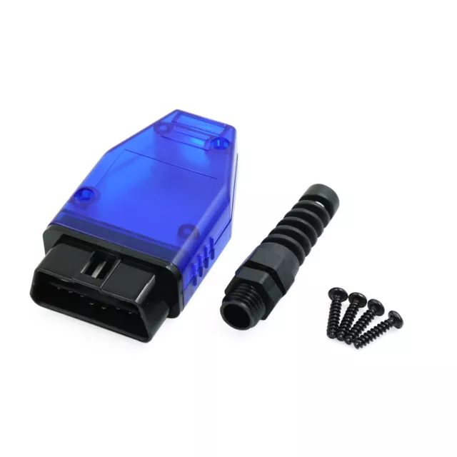 DC 12V OBD2 16 Pin Auto GPS Diagnosestecker Buchsenadapter mit Gehäuse Blau