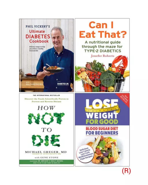 Ultimate Diabetes,Can I Eat ,How Not To Die,Lose Weight  4 Books Collection Set