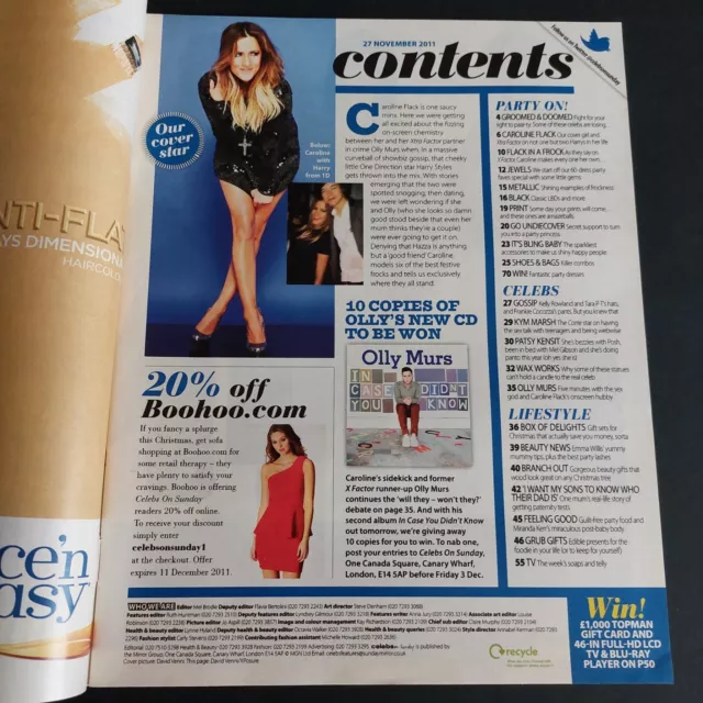 CAROLINE FLACK - SELTEN UK Sunday Mirror Celebs Magazin (27. NOV 2011) 2