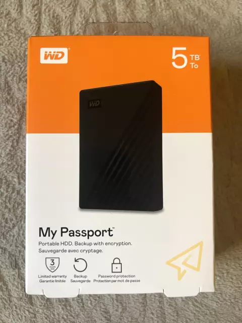 Western Digital My Passport - 5TB externe 2,5" Festplatte - schwarz - NEU/OVP