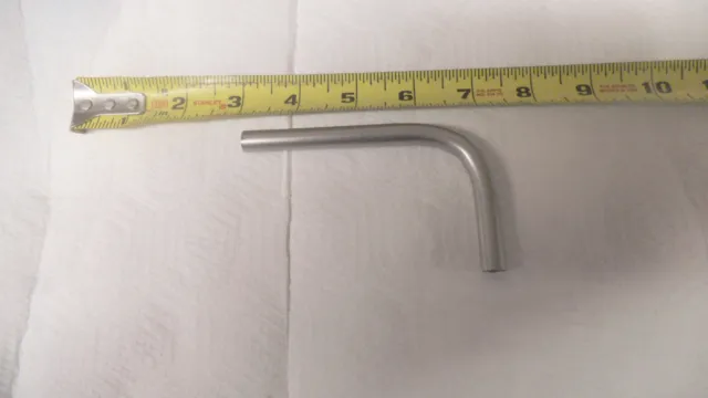 Stainless Steel tubing with 90 degree bend, .375 OD x .308 ID, 3-1/2" x 2"