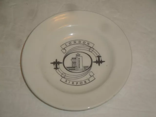 Vintage Wedgwood London Airport Dish Plate Souvenir England Prop Plane Travel