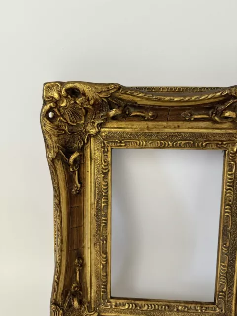 Vintage Ornate Baroque Rococo Style Gold Gilt Picture Frame Inner 7” X 5” 3