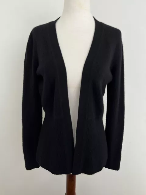 Charter club 100% cashmere cardigan open front size xs black