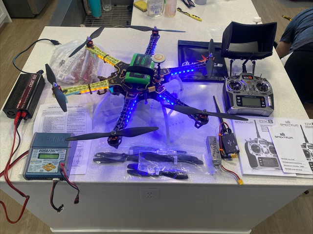 DJI Drone, Spektrum DX8 Remote, Naza ￼ flight, control/GPS, Hyperion eos0720i