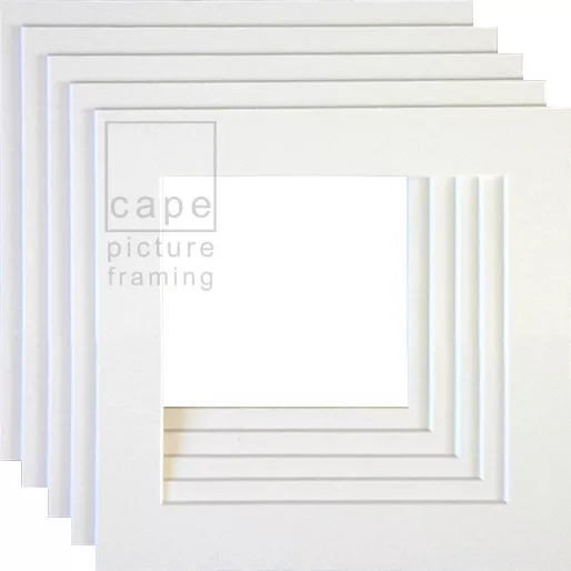 Square Picture Photo Mounts, Pack of 10, Conservation White Core, Instagram