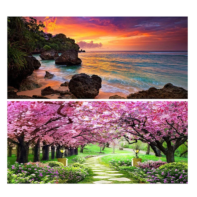 Escena Natural Pintura al Óleo por Números Kits Lienzo Imagen Hágalo usted mismo Pared Arte Artesanal Color