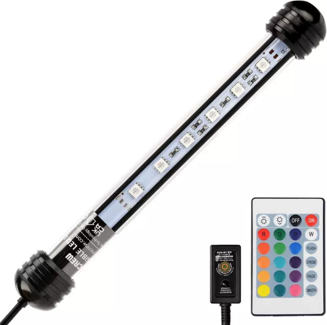 Submersible Aquarium Light, Underwater RGB Multicolor LED Fish Tank Lights, 18cm