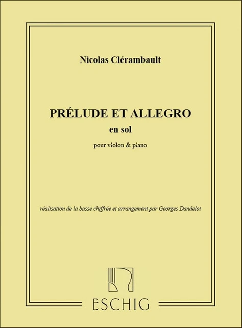 LOUIS NICOLAS CLÉRAMBAULT Prélude und Allegro GDur für Violine und