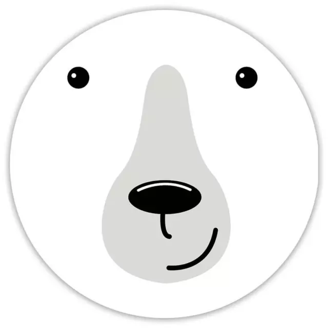 Gift Sticker : Cute Polar Bear Face Wild Animal Wildlife Funny Drawing Nursery
