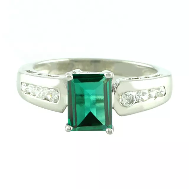 1.50CT NATURAL GREEN Emerald IGI Certified Diamond Ring In Solid 14KT ...