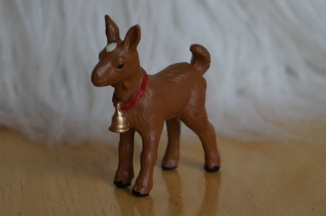 FIGURE Safari LTD 2" Brown GOAT Red Collar Bell Barn Yard Farm Detail Toy Animal