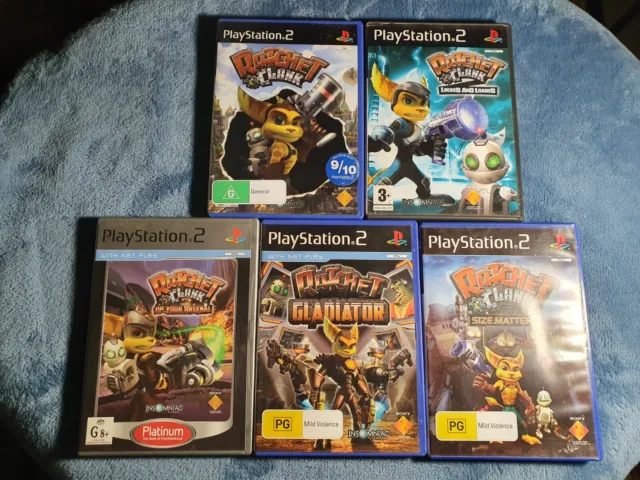 Ratchet & Clank 1 + 2 + 3 + Gladiator + Size Matters Sony Playstation 2 PS2 Game