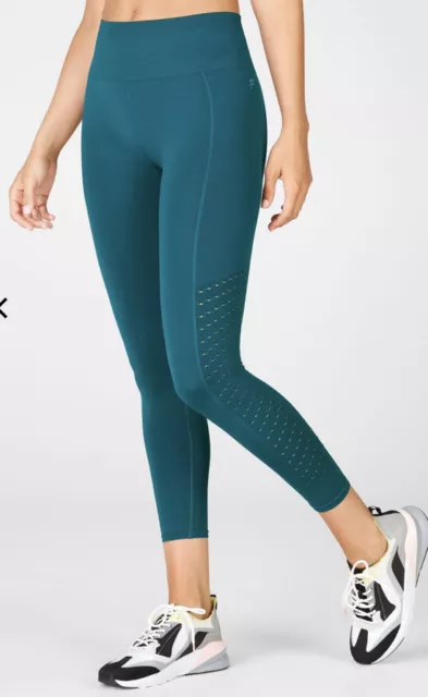 FABLETICS SYNC LEGGINGS High-Waisted Perforated 7/8, Size M Fjord £29.00 -  PicClick UK