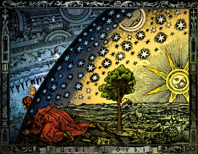 Flat Earth Print (A3) FLAMMARION ENGRAVING 1888 Psychedelic Firmament Dome Art