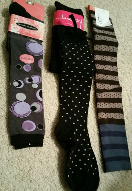 womens knee high socks 9-11 new