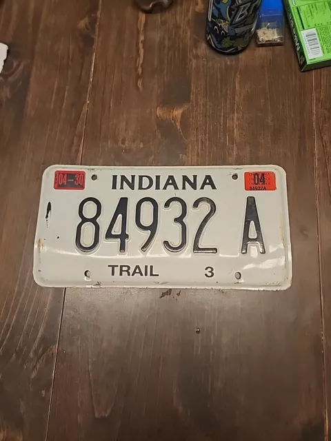 Indiana License Plate Trail 3 Tag # 84932-A