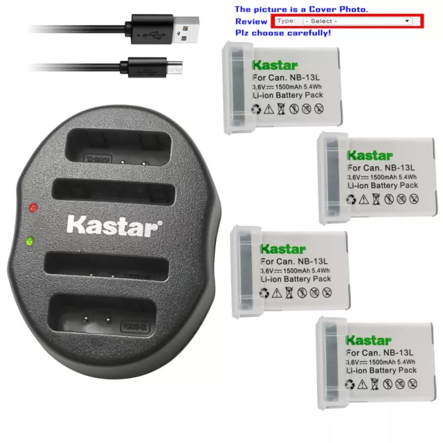 Kastar Battery Dual USB Charger for Canon NB-13L CB-2LH Canon PowerShot SX740 HS