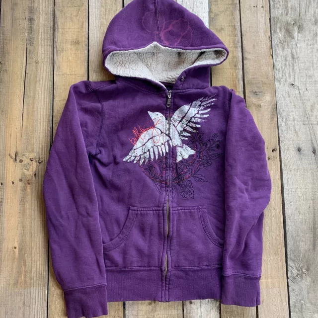 Billabong Oiseau Fermeture Éclair Avant Filles Violet Capuche Veste Taille M