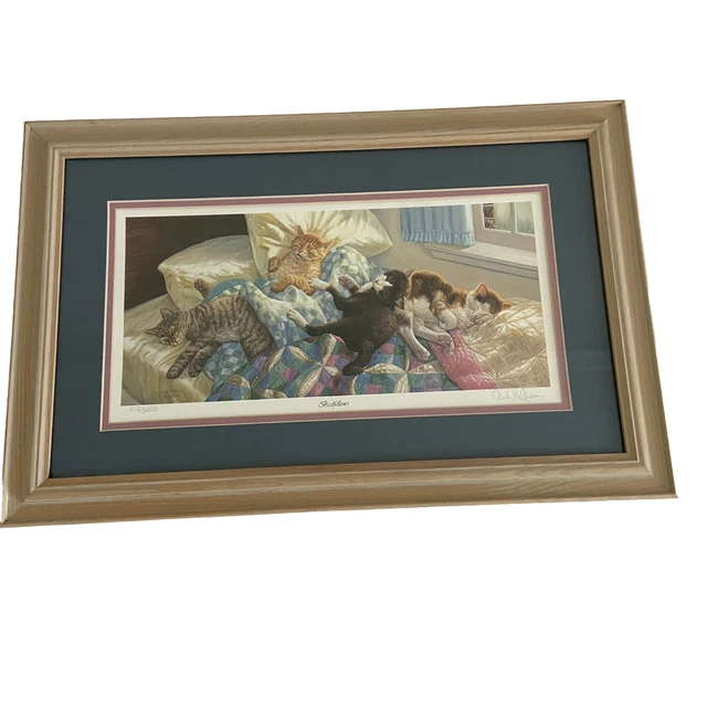 Randy McGovern Limited Edition Signed Numbered 912/3200 Kitty Cats Print Framed