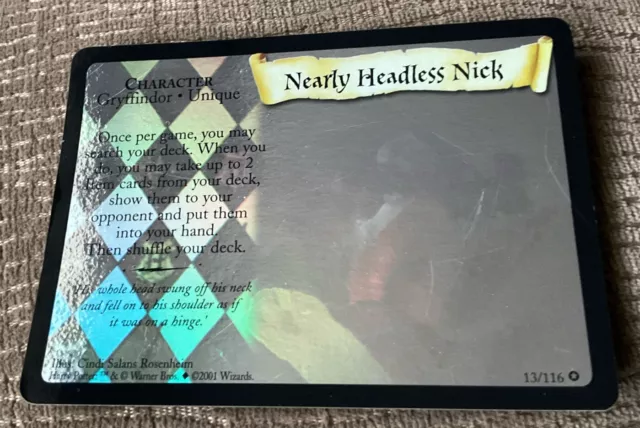 Harry Potter TCG Trading Card Game Nearly Headless Nick Holo RARE 13/116