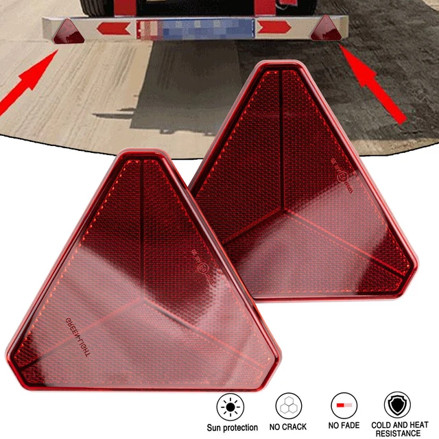 Warning Saftey Triangle Reflector Road Emergency Sign Truck Tractor Heavy Duty