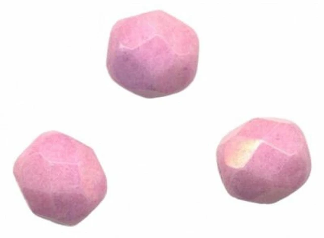20 PERLES FACETTES DE BOHEME  8 mm OPAQUE LIGHT ROSE LUSTER